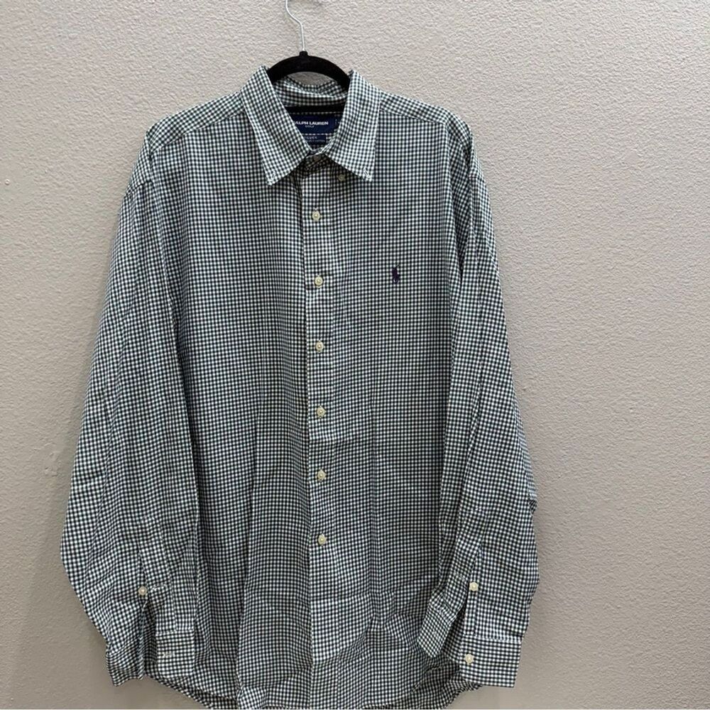Ralph Lauren Mens Shirt Size XL Button Down Green White Checkered